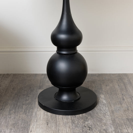 Large Round Black Wooden Side Table