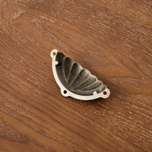 Antique Brass Scalloped Cup Pull Handle