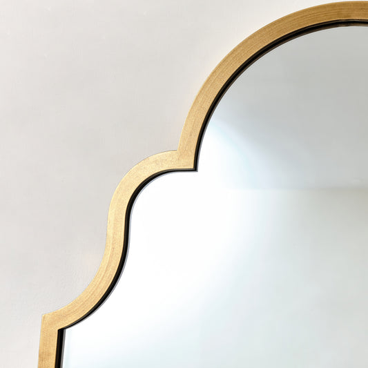 Antique Brushed Gold Arched Wall Mirror 155cm x 60cm