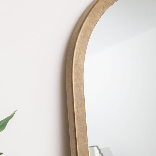 Large Bronze Framed Arched Wall & Leaner Mirror - 50cm x 180cm