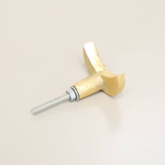 Shiny Gold Hammered Crescent Moon Drawer Knob