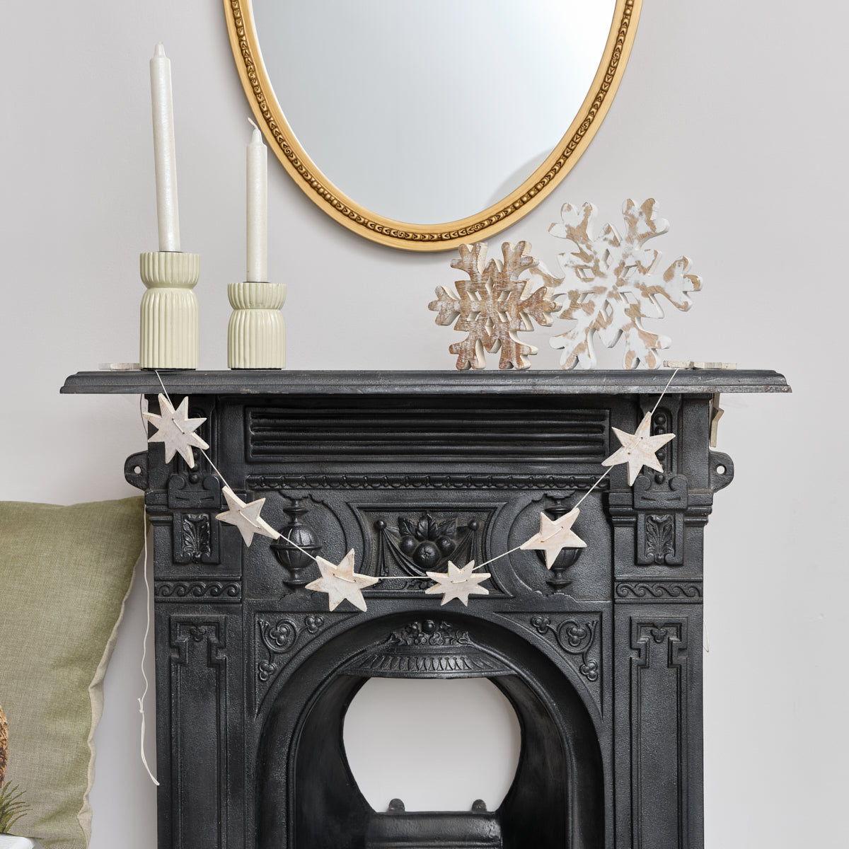 Small Rustic Wooden Snowflake Ornament - 15cm