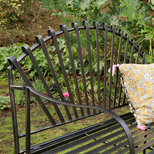 Black Painted Garden Bench 103cm