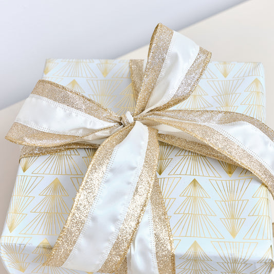 Large Pink & Gold Iridescent Wired Ribbon Garland - 270cm