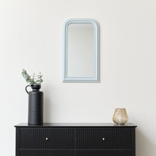 Misty Blue Arch Wall Mirror 70cm x 40cm