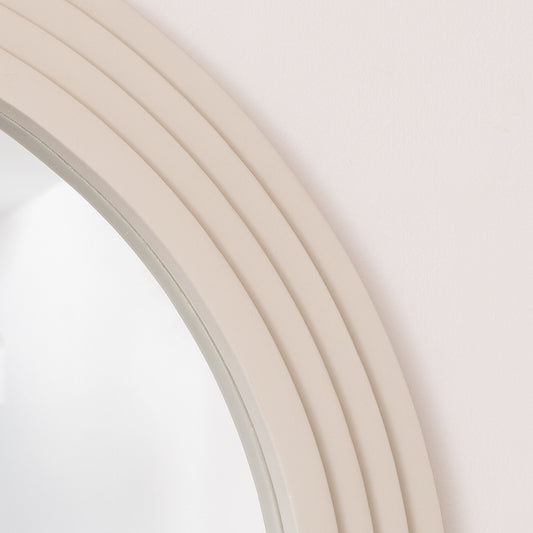 Large Beige Arched Wall Mirror - 90cm x 75cm