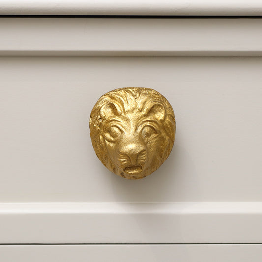 Gold Lion Drawer Knob