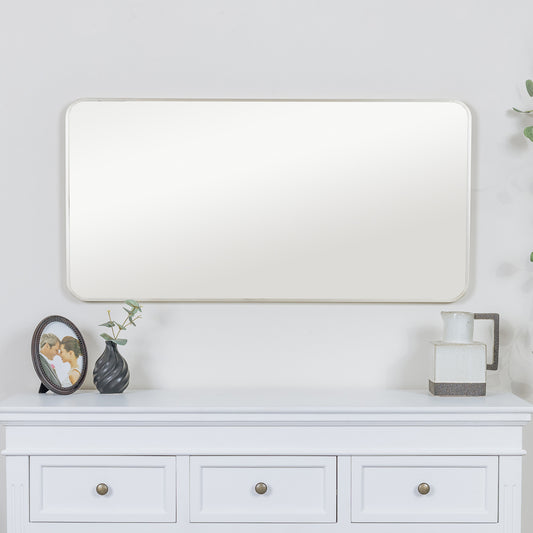 Gold Curved Framed Wall Mirror 100cm x 50cm