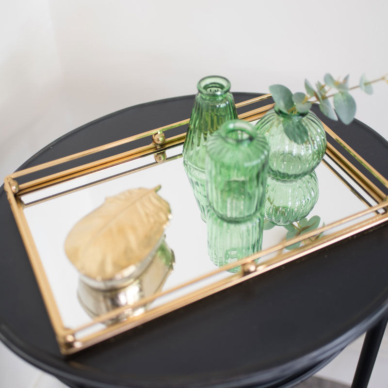 Gold Rectangle Mirrored Tray