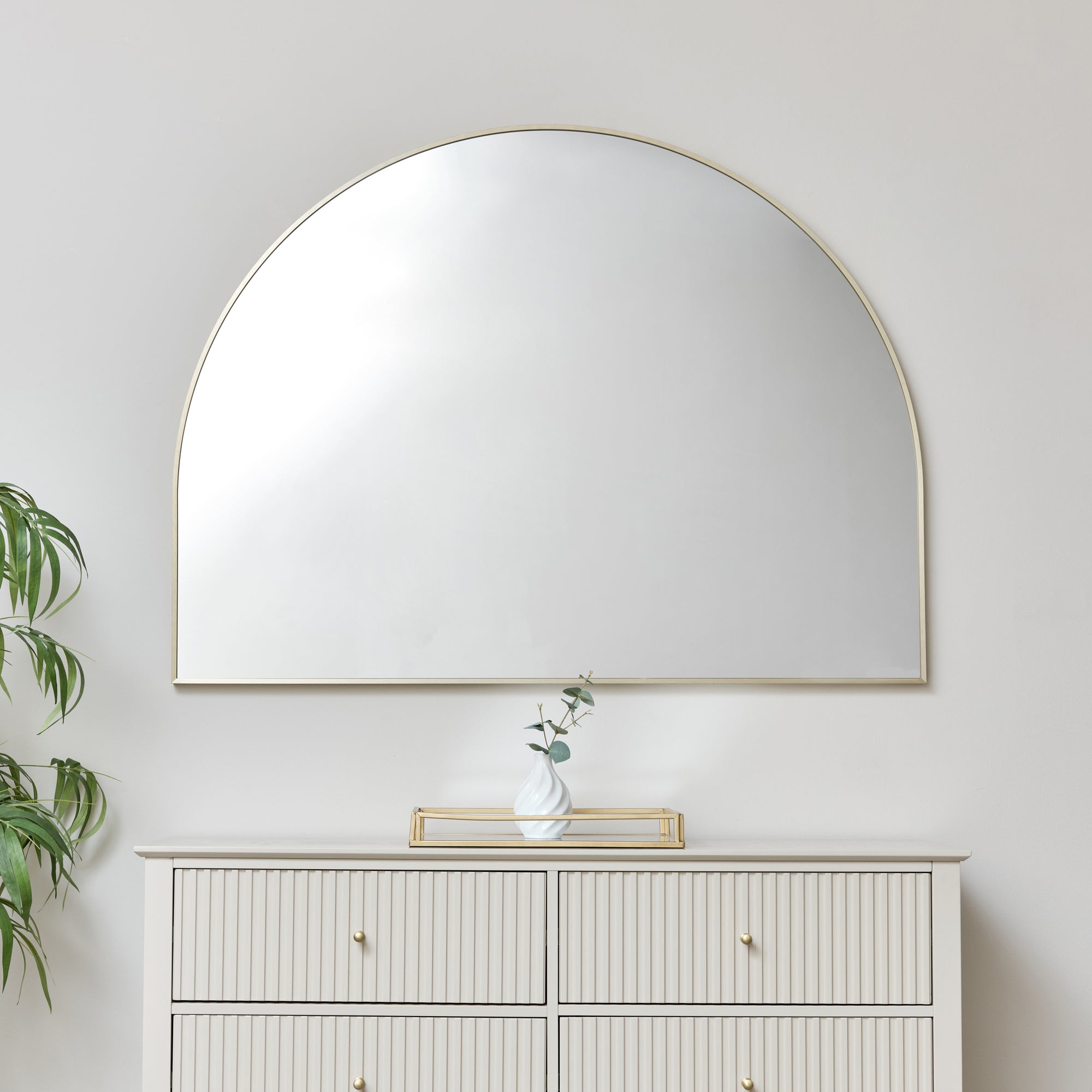 Large Gold Arched Wall Mirror 90cm x 120cm Windsor Browne