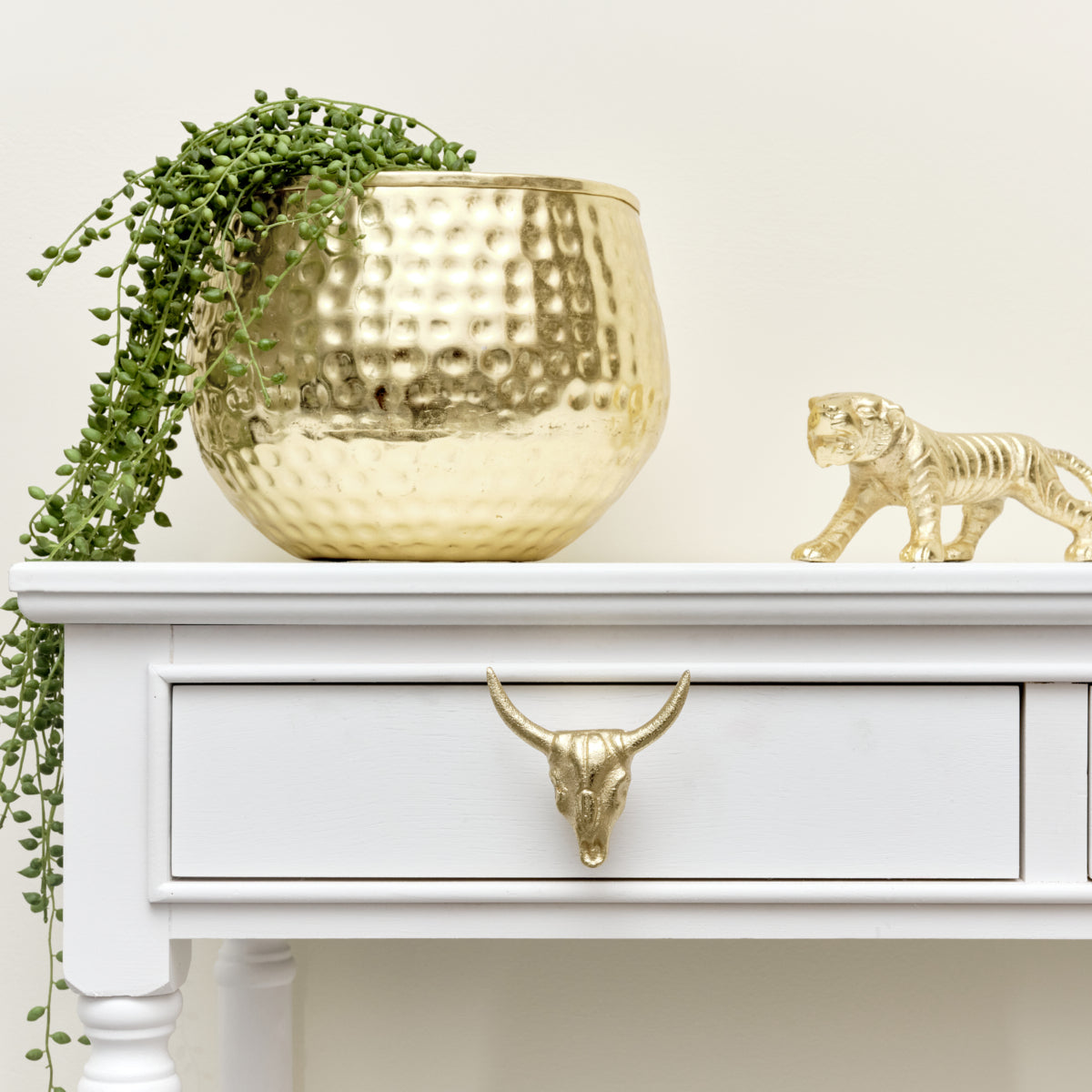 Gold Buffalo Skull Drawer Knob