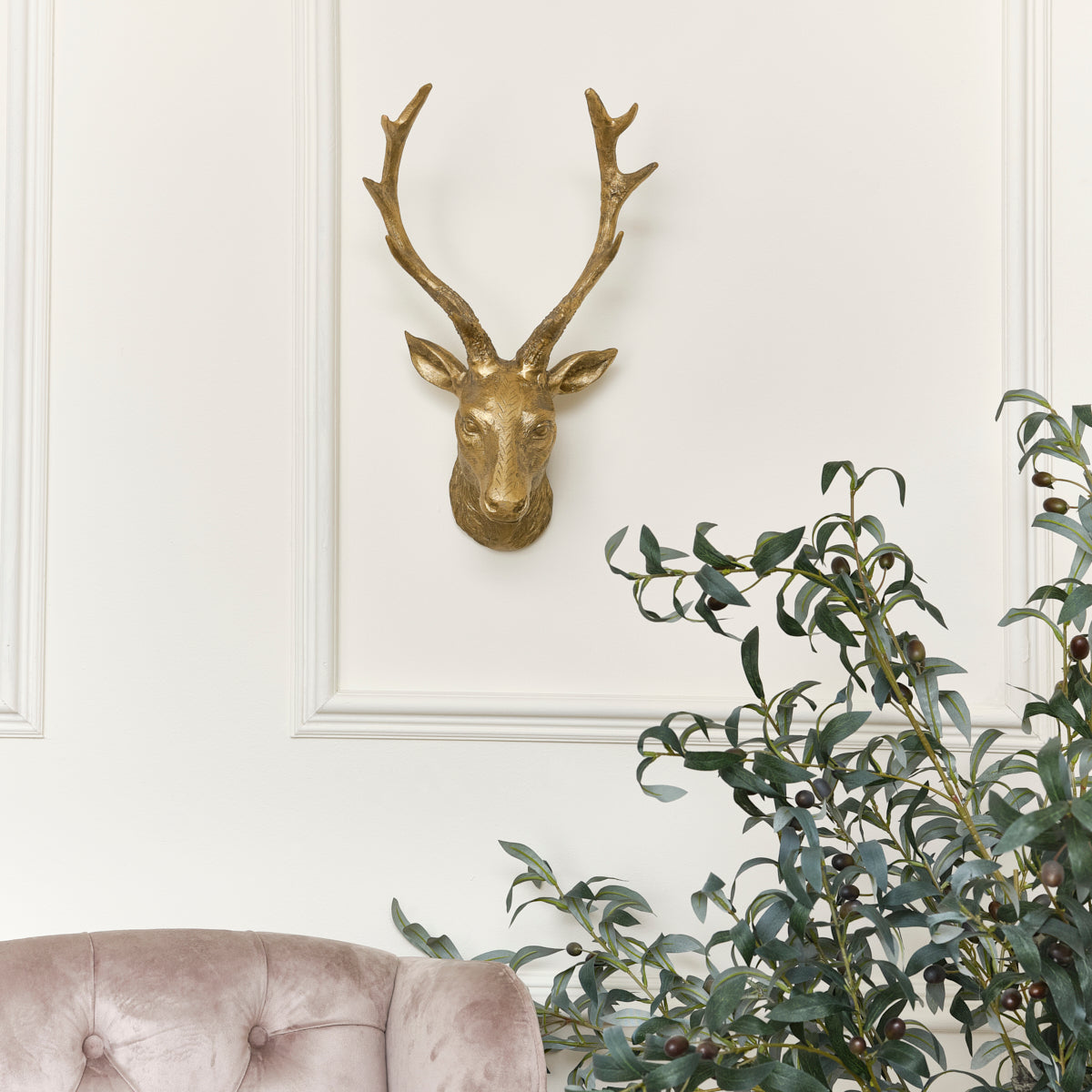gold stag wall decor