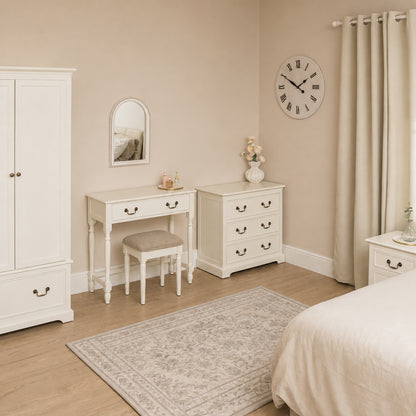 Ivory 2 Drawer Console / Dressing Table - Charlotte Ivory Range