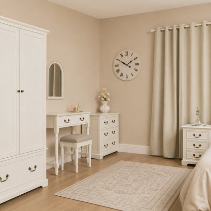 Ivory 2 Drawer Dressing Table & Stool Set - Charlotte Ivory Range