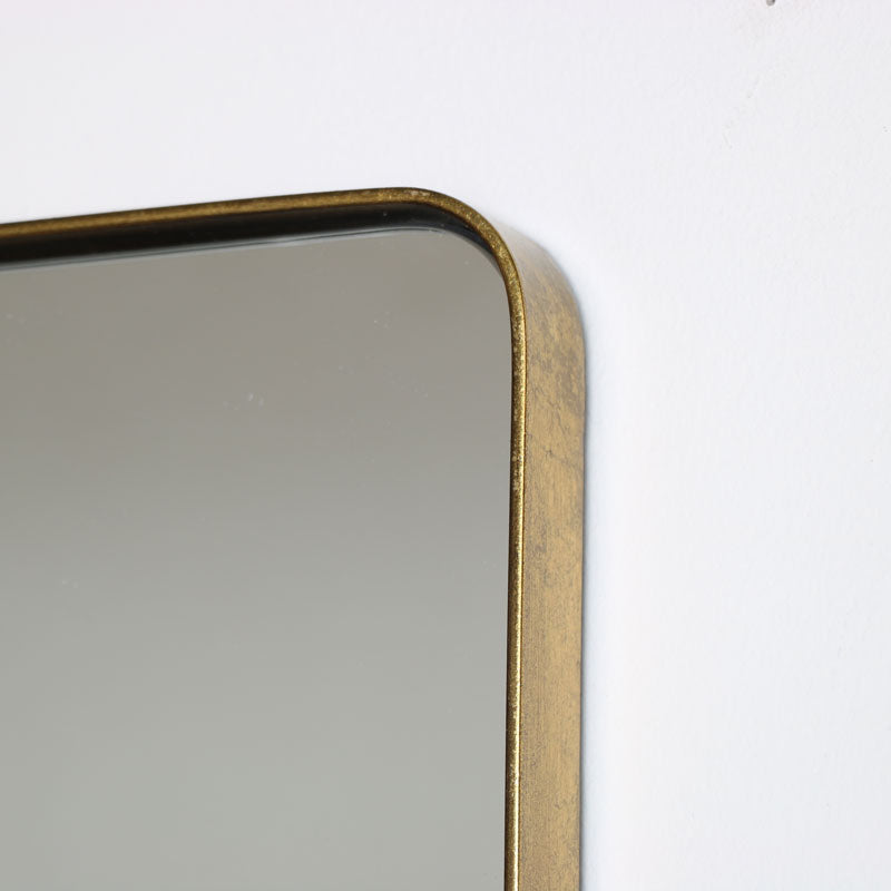 Brushed Gold Thin Framed Wall Mirror 50cm x 75cm