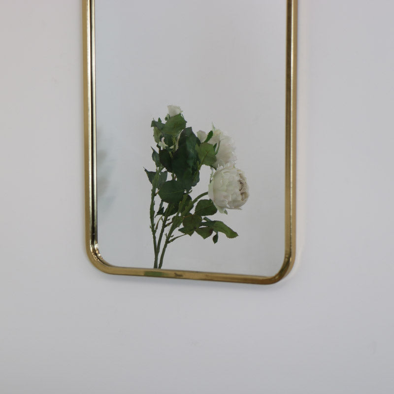Gold Thin Framed Wall Mirror 38cm x 76cm