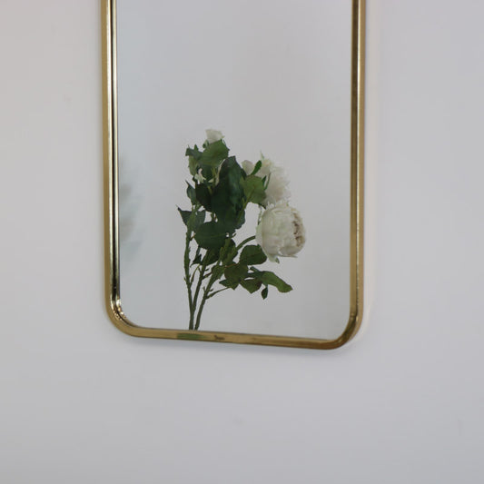  Gold Thin Framed Wall Mirror 38cm x 76cm 