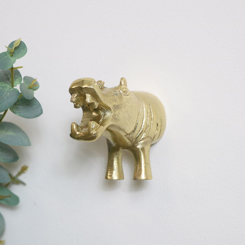 Gold Hippo Wall Hook