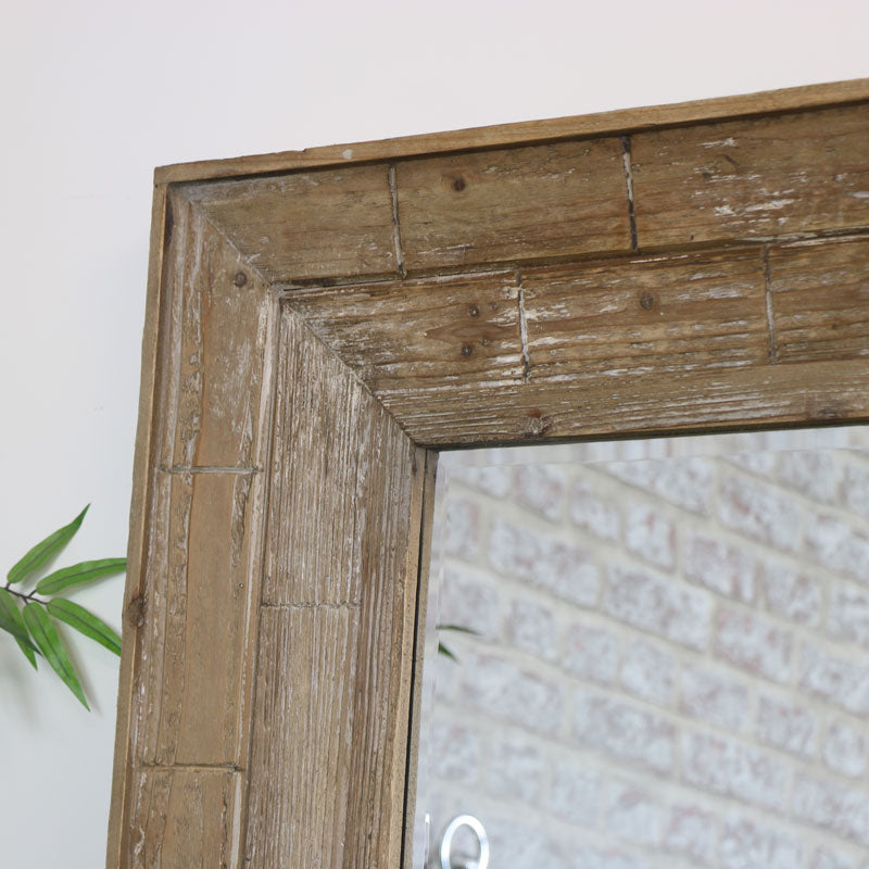 Extra Large Rustic Wooden Framed Wall Mirror 91cm x 183cm