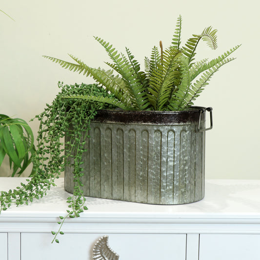  Large Rustic Metal Bucket Planter Pot 