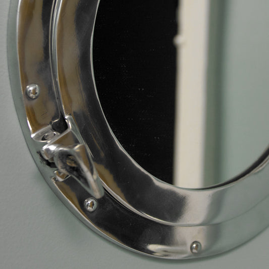  Silver Metal Porthole Mirror 28cm x 28cm 
