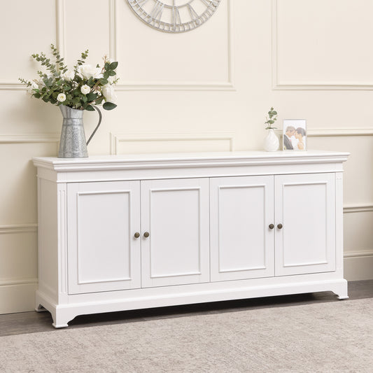  Large White 4 Door Sideboard - Daventry White Range 