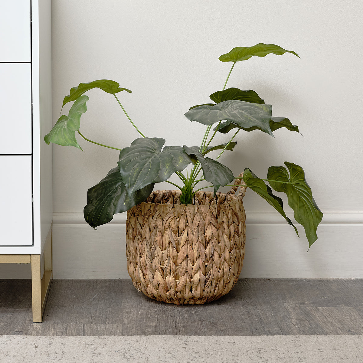 Woven Grass Storage Basket Planter - Small