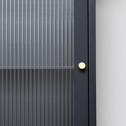 Black Reeded Glass Fronted Wall Cabinet