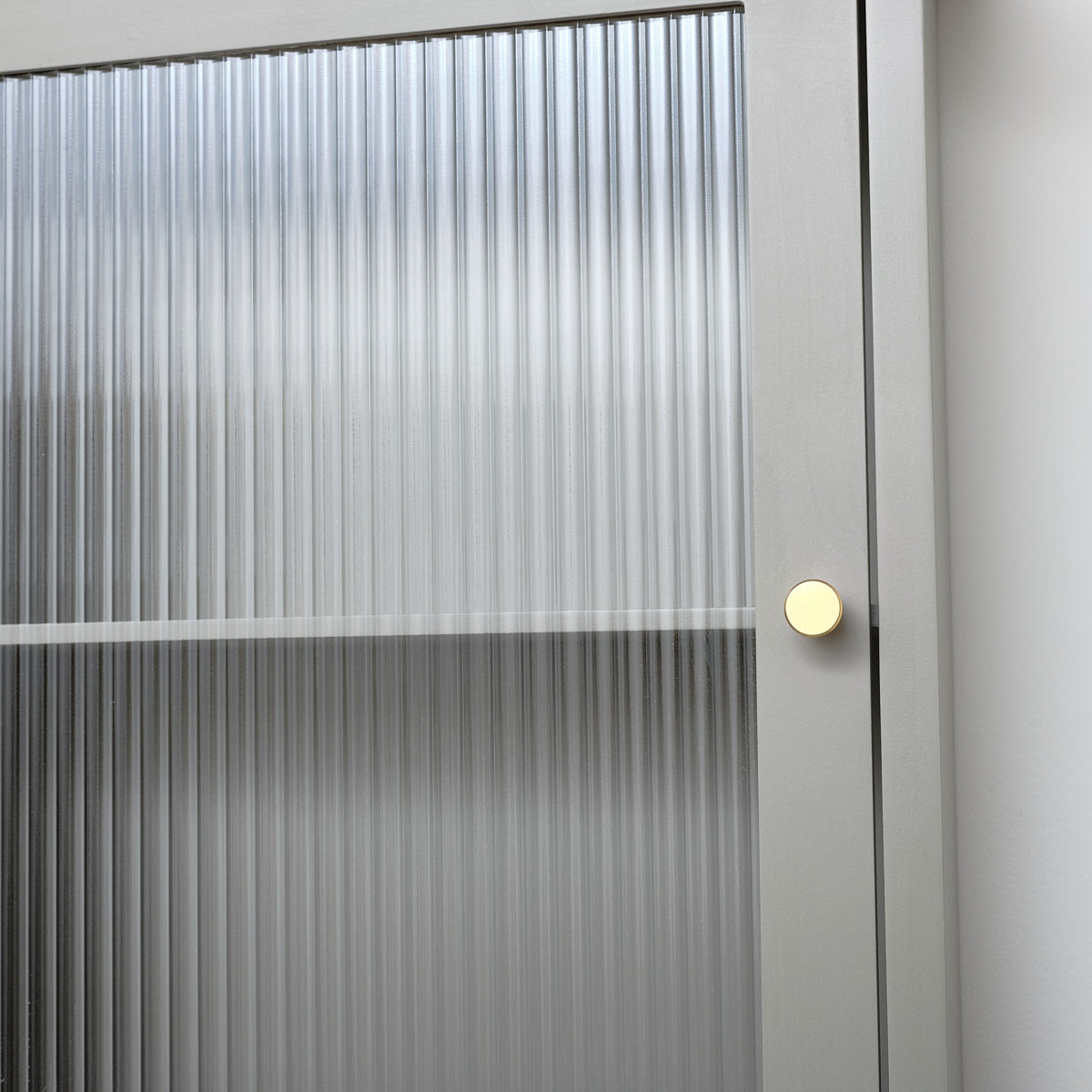 Taupe Reeded Glass Fronted Wall Cabinet