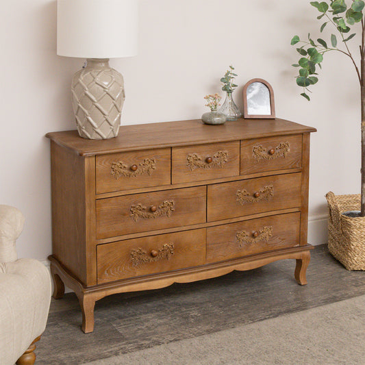  Wooden 7 Drawer Chest of Drawers - Pays Du Bois Range 