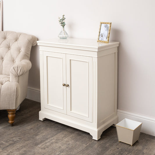  Slimline Two Door Shoe Cabinet With 3 Shelves - Daventry Ivory Range 