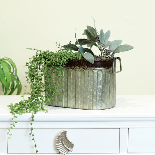  Small Rustic Metal Bucket Planter Pot 