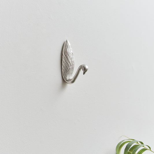  Silver Metal Swan Wall Hook 