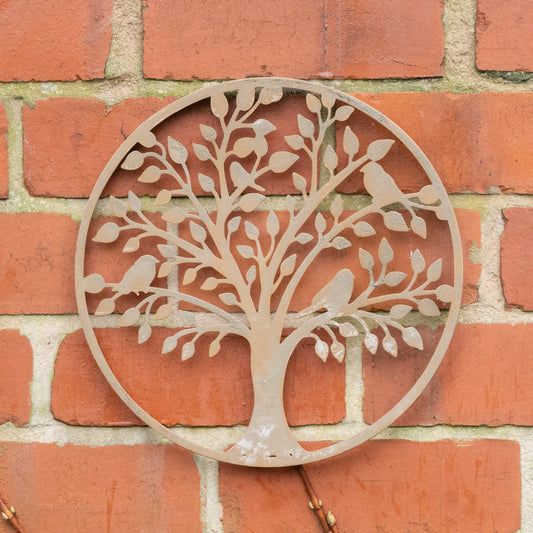  Textured Stone Tree Detail Garden Wall Art - 30cm 