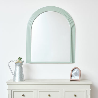 Large Green Arched Wall Mirror - 90cm x 75cm