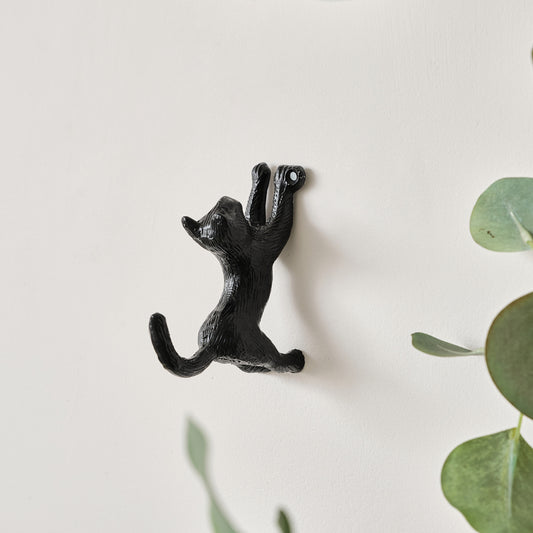  Matte Black Cat Wall Hook 