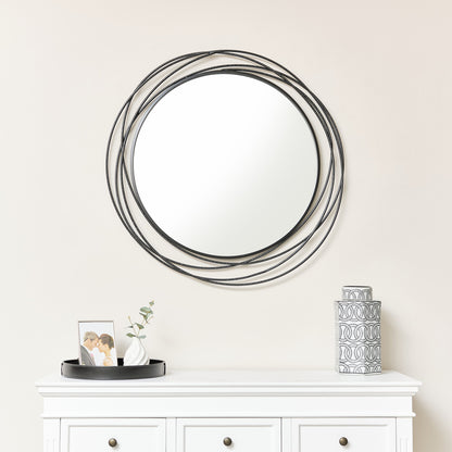 Large Black Swirl Wall Mirror - 88cm x 85cm