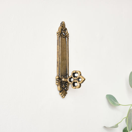  Antique Brass Gold Door Key Wall Hook 