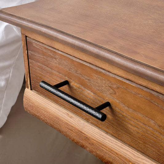  Matte Black Metal Hammered Bar Pull Drawer Handle 16cm 