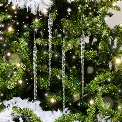 Set Of 4 Large Clear Acrylic Icicles - 29cm