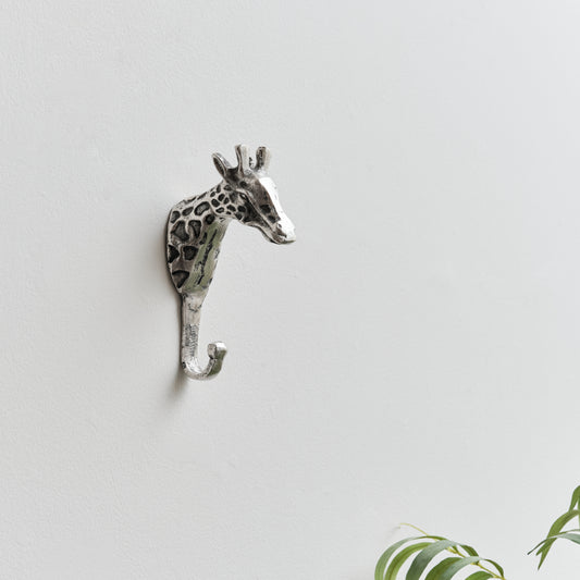  Silver Metal Giraffe Wall Hook 