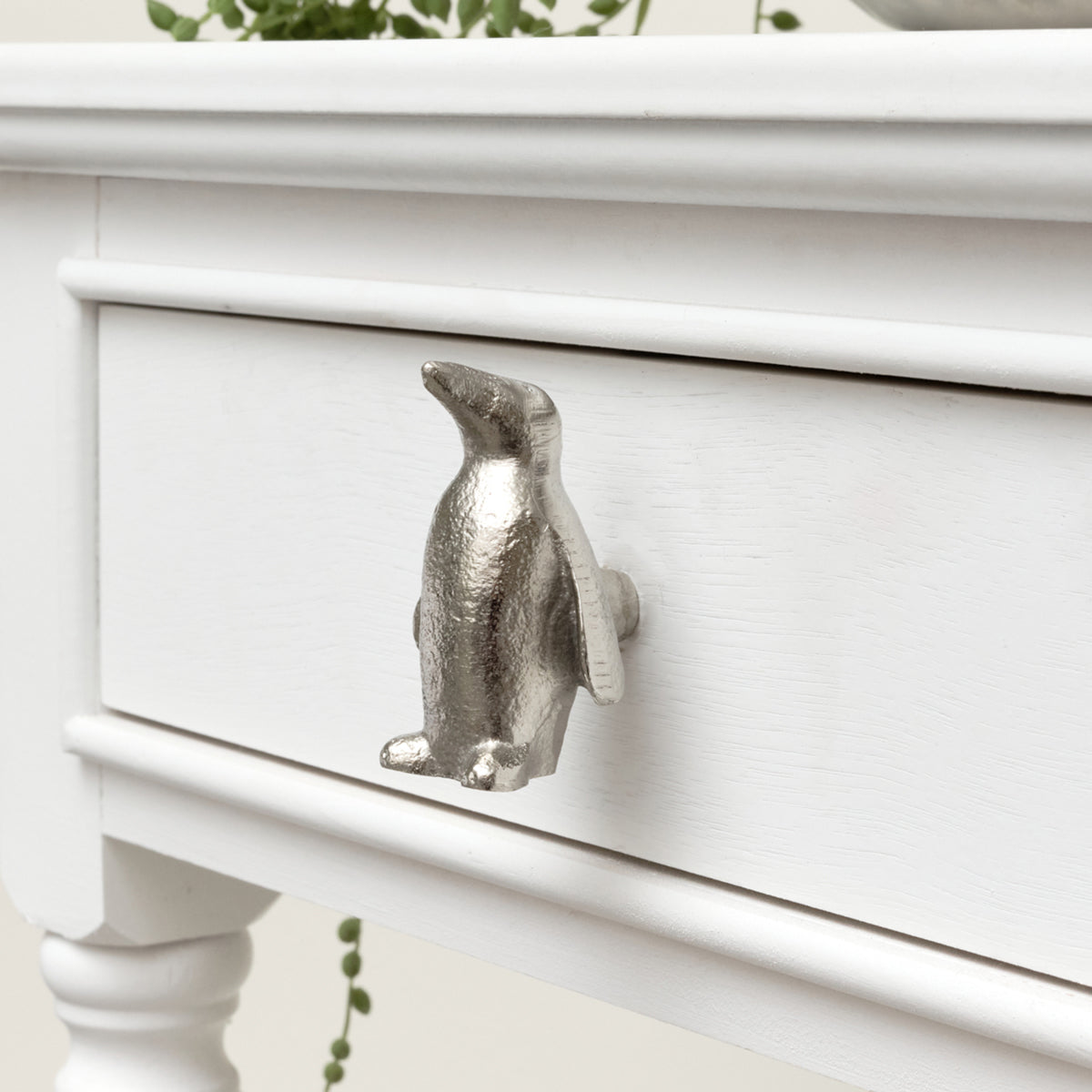 Silver Penguin Drawer Knob