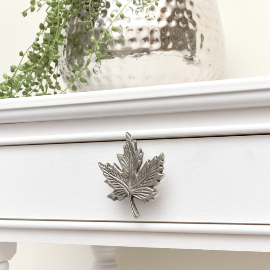  Silver Maple Leaf Drawer Knob 