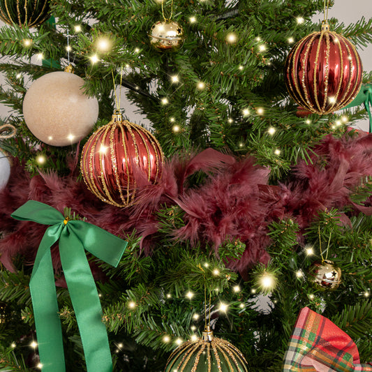  Large Oxblood Red Feather Boa Christmas Garland - 182cm 