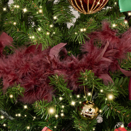  Large Oxblood Red Feather Boa Christmas Garland - 182cm 