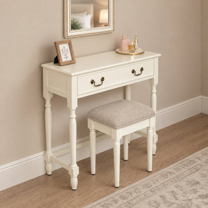 Ivory 2 Drawer Dressing Table & Stool Set - Charlotte Ivory Range