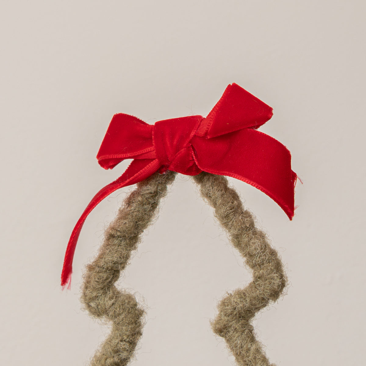 Green Standing Christmas Tree Decoration with Red Bow - 27cm