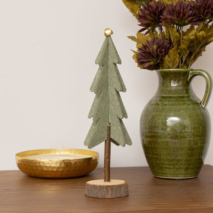 Green Felt Standing Tree Decoration - 25cm
