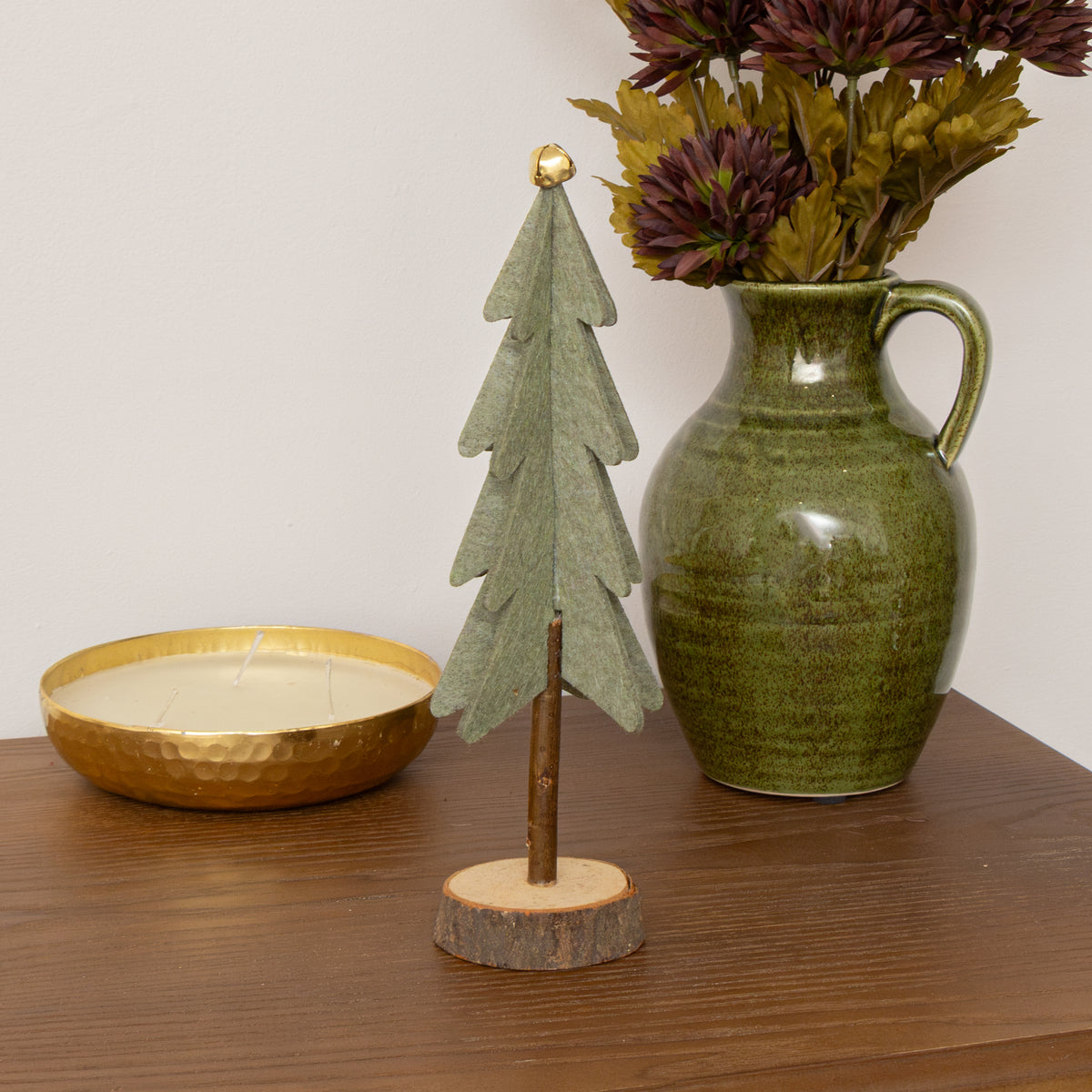 Green Felt Standing Tree Decoration - 25cm