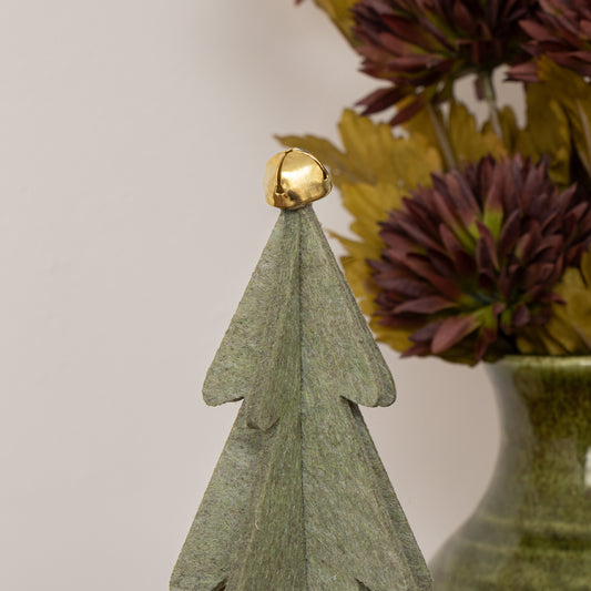  Green Felt Standing Tree Decoration - 25cm 
